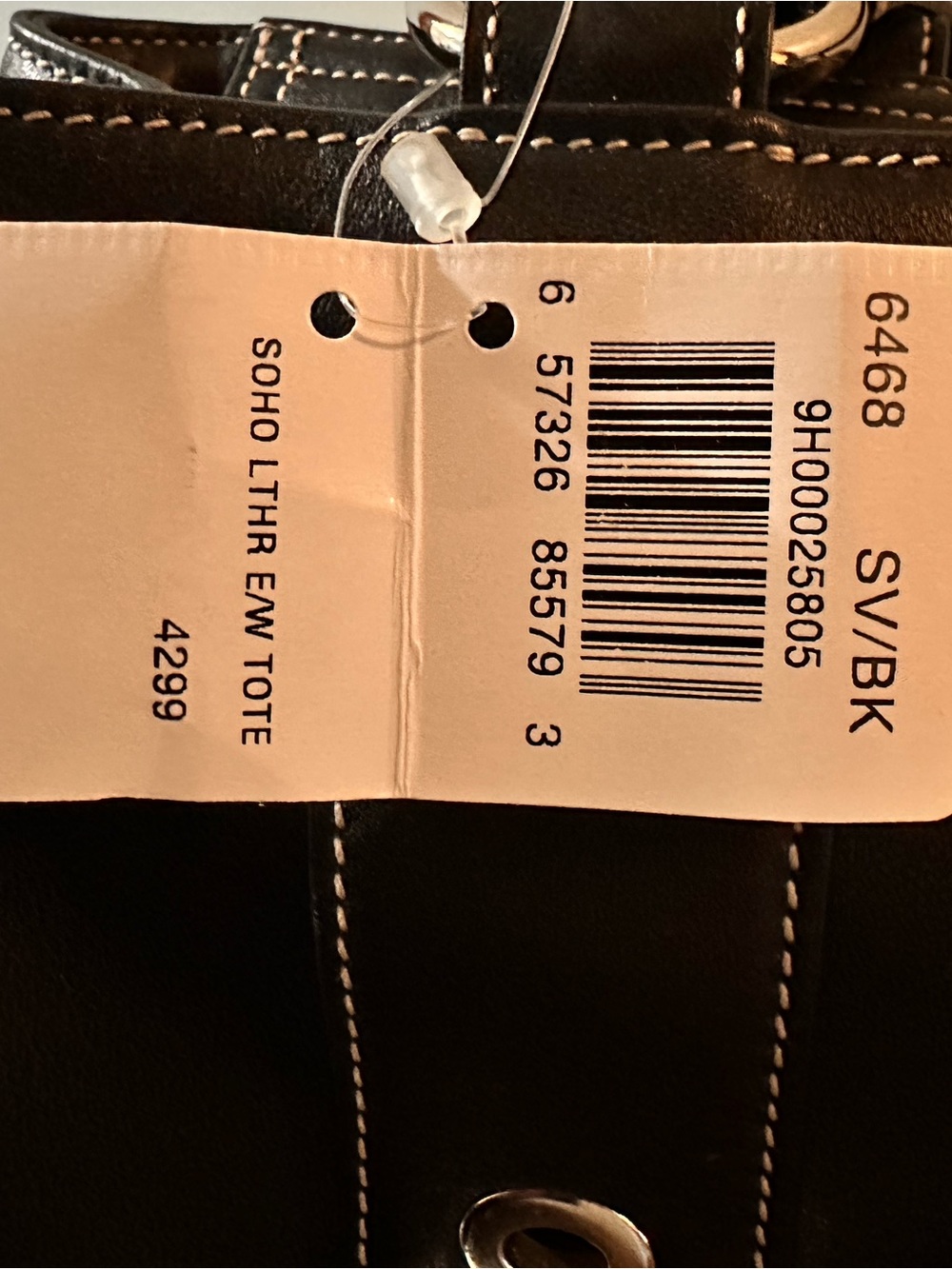 Coach | Soho Leather East/West Tote | Style 6468 (Black) - Picture 10 of 10